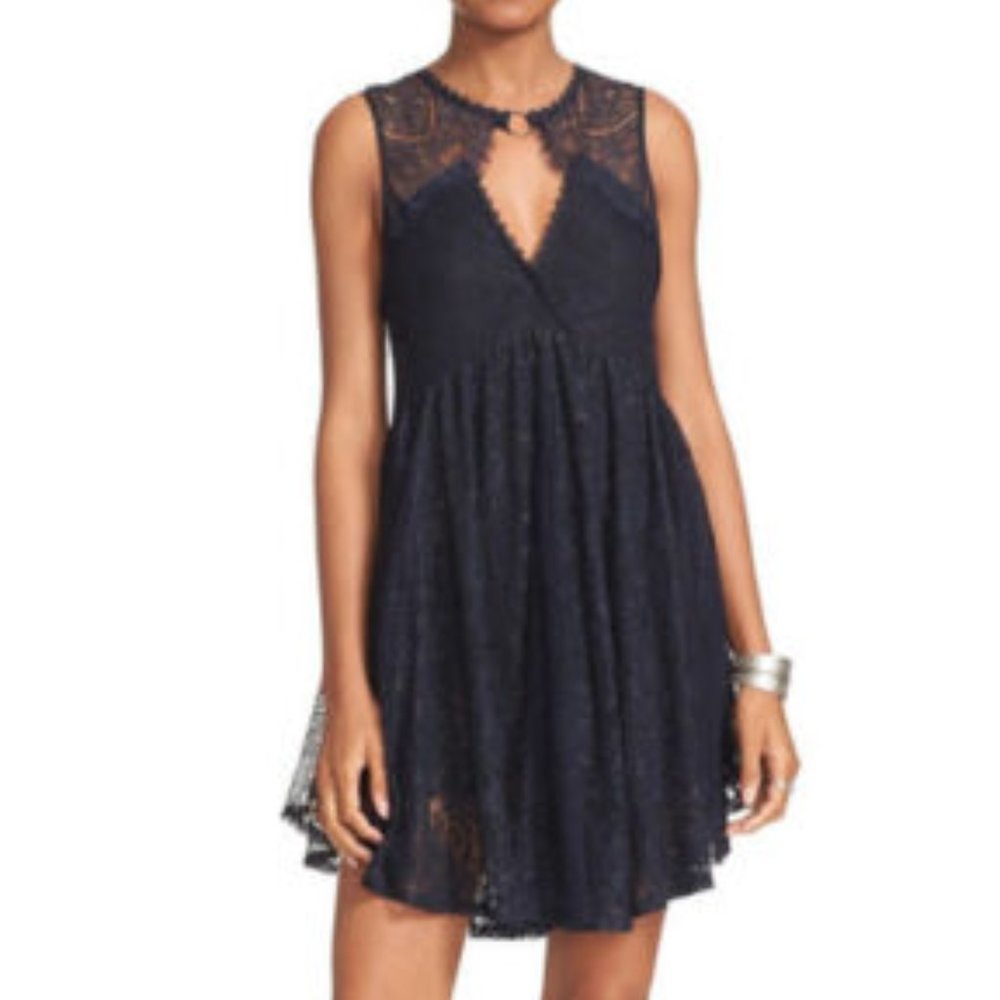 Free People Don't You Dare Dress Mini Lace XS NWT